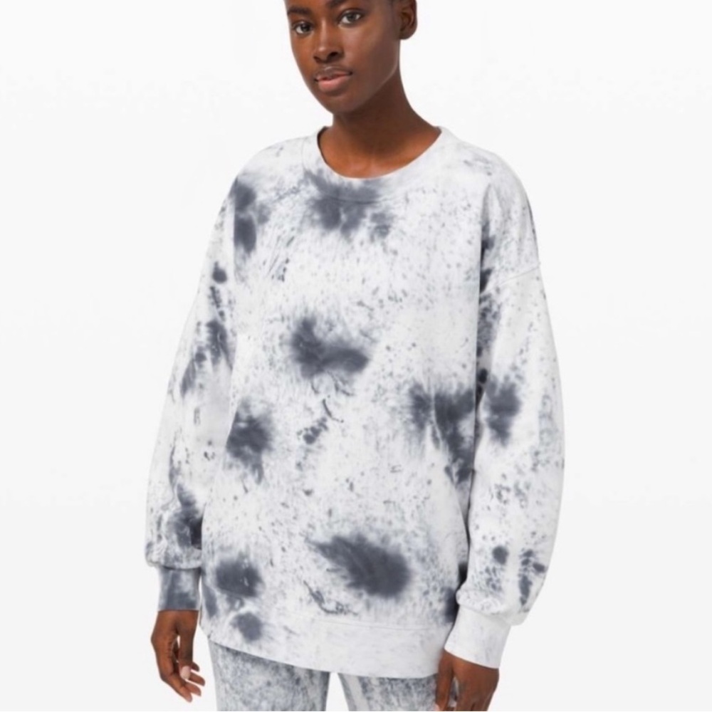 Lululemon Perfectly Oversized Crew Tie Dye in Marble Dye Classic Navy Size 4